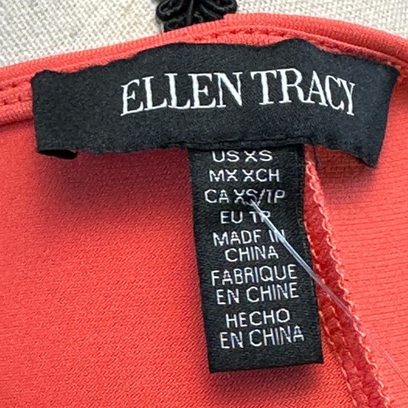 Ellen Tracy Sleeveless Cut Out Knot Neck Mini Dress - Coral Pink - size XSmall - Picture 6 of 11